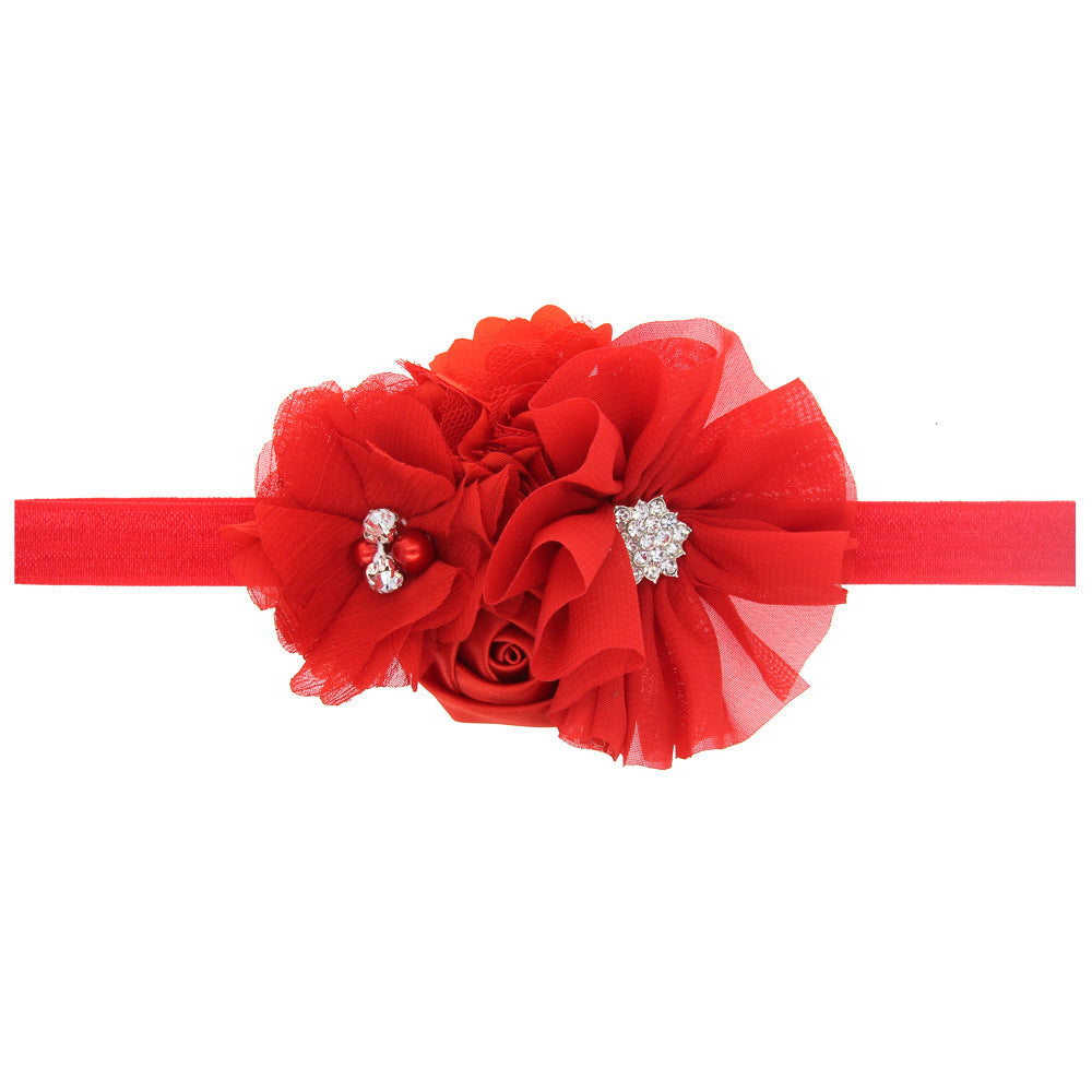 Women's Christmas Chiffon Flower With Elastic Headband