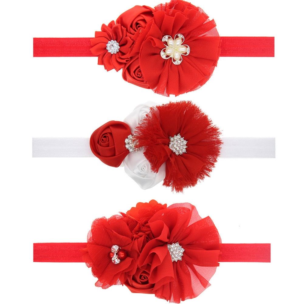 Women's Christmas Chiffon Flower With Elastic Headband