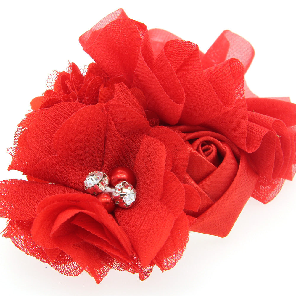 Women's Christmas Chiffon Flower With Elastic Headband